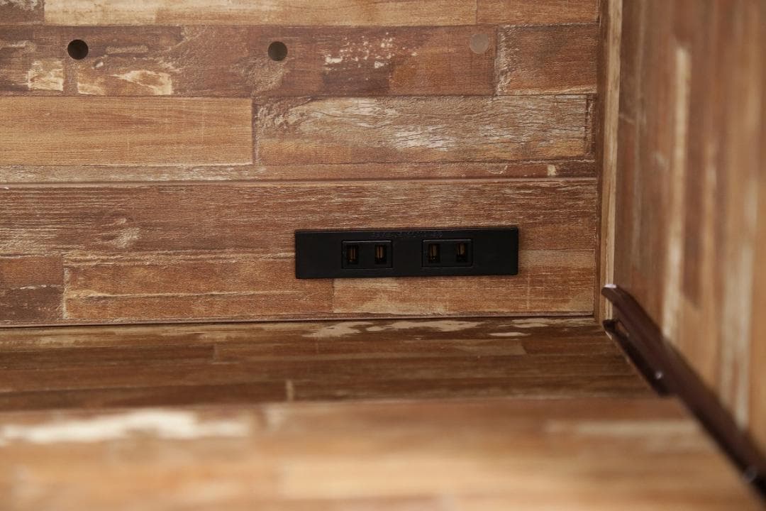 《新品・送料無料》Cave 寄木柄54cmレンジ台キャスター付き