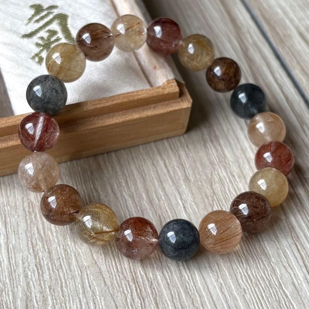 持ち主の個性や特徴を輝かせる/パワーストーン ブレスレット/ミックスルチル