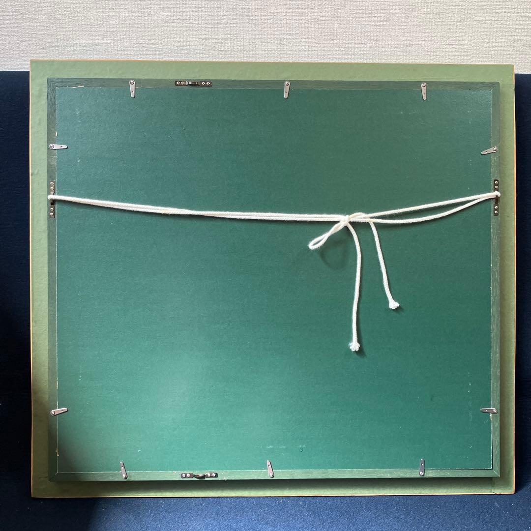 油彩　垣内カツアキ　「アルプスを望む秋の山村　F10」