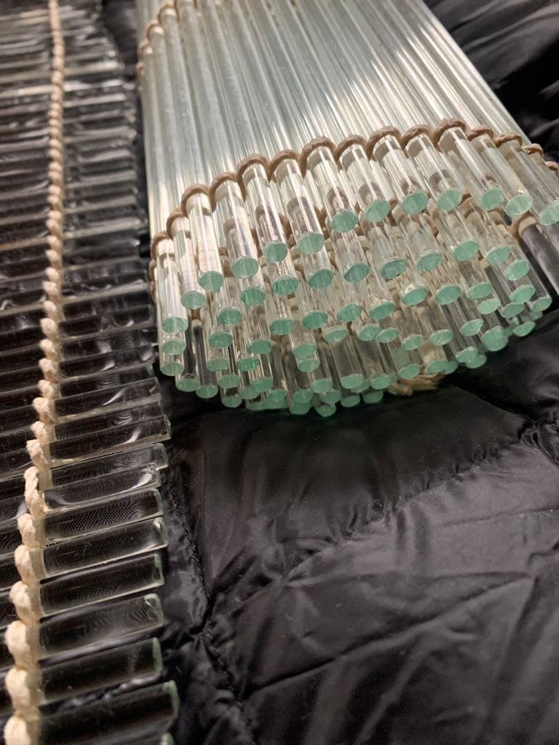 骨董　ガラス製すだれ　アンテーイク　二枚