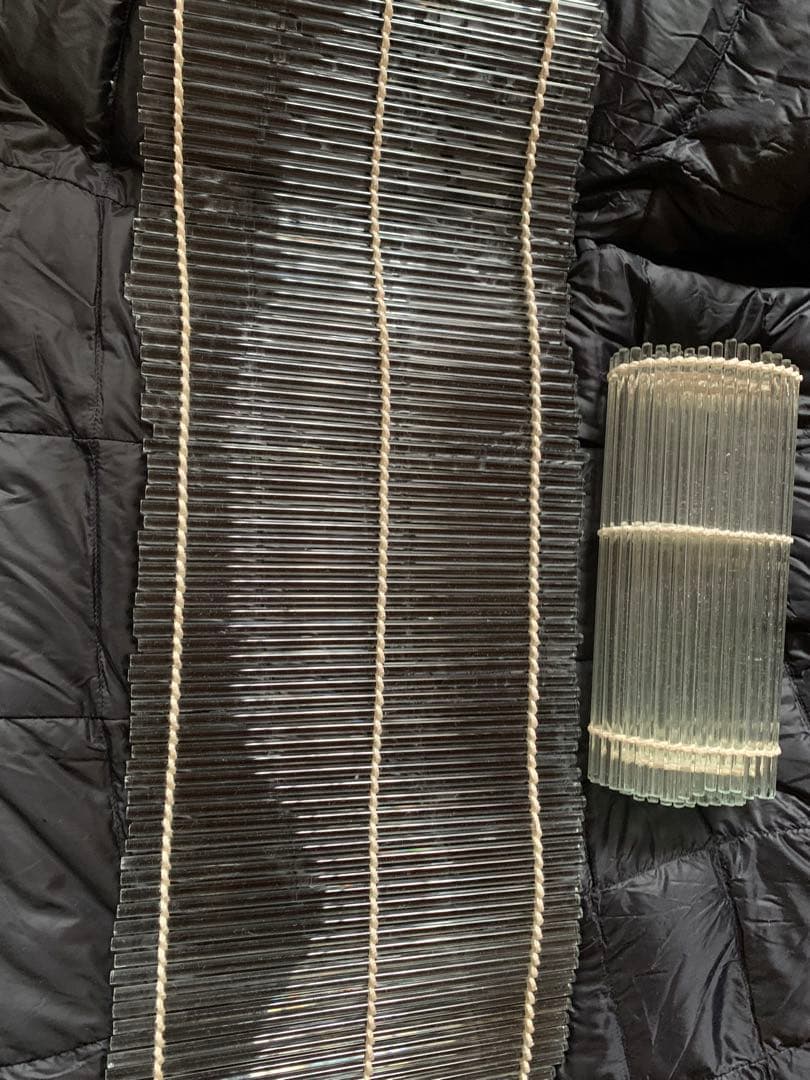 骨董　ガラス製すだれ　アンテーイク　二枚