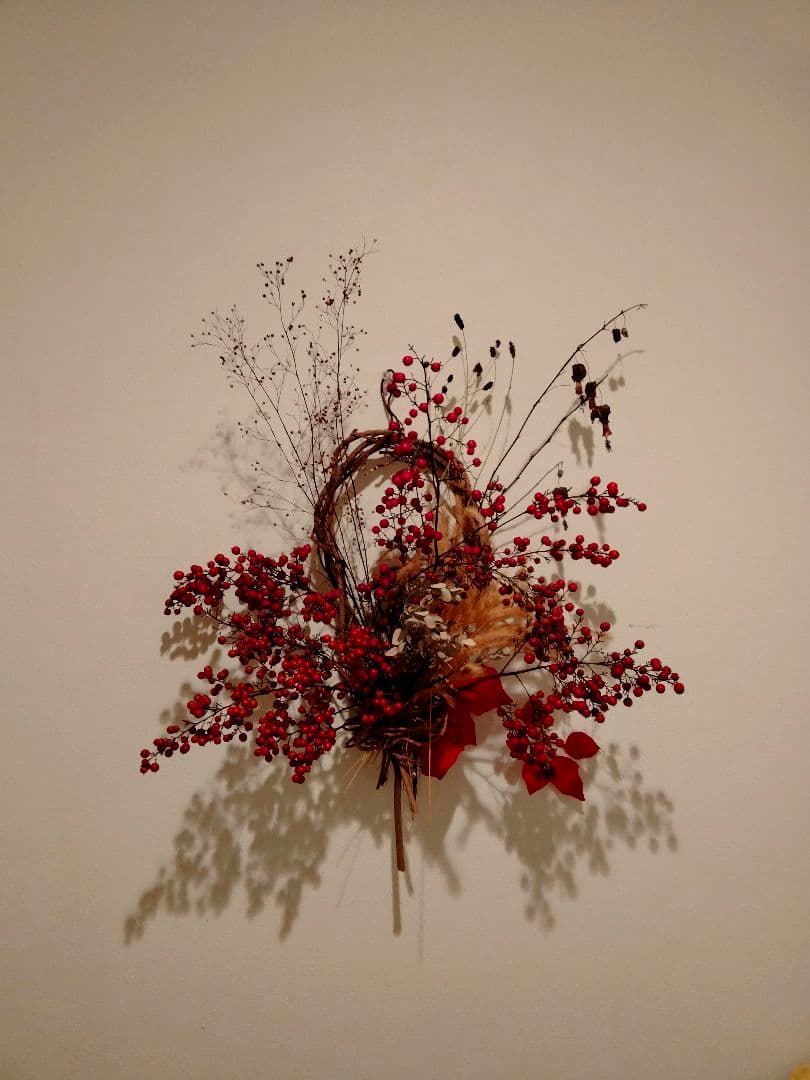 スワッグ 縁起もの クリスマス～ 正月 南天 メイン 赤い実 慶事 難転 厄除け