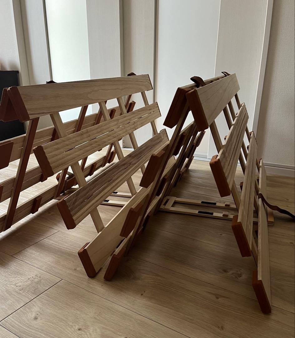 薄型軽量 桐すのこベッド 4つ折れ式