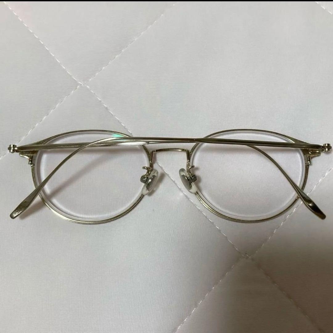 ゾフ　レトロ系　メガネ　黒　度入り