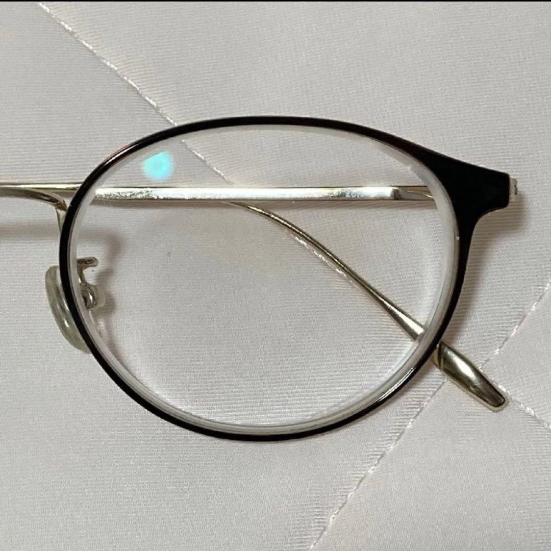 ゾフ　レトロ系　メガネ　黒　度入り