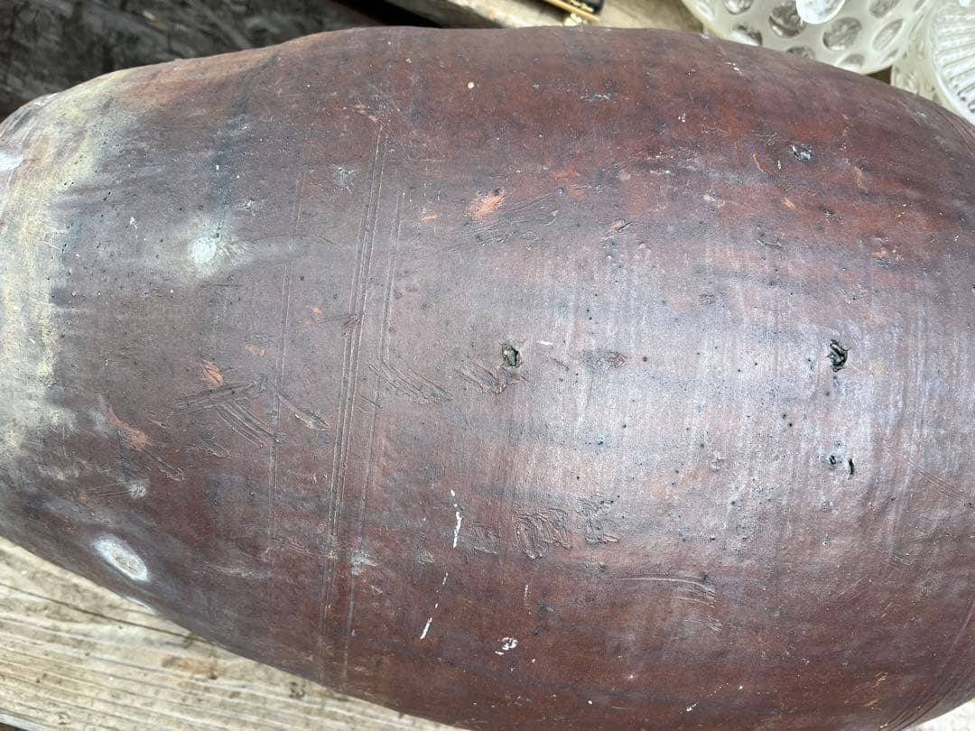 古備前大壺、古備前瓶、瓶、江戸時代、安政、備前焼大きな瓶、傘立て、花瓶、