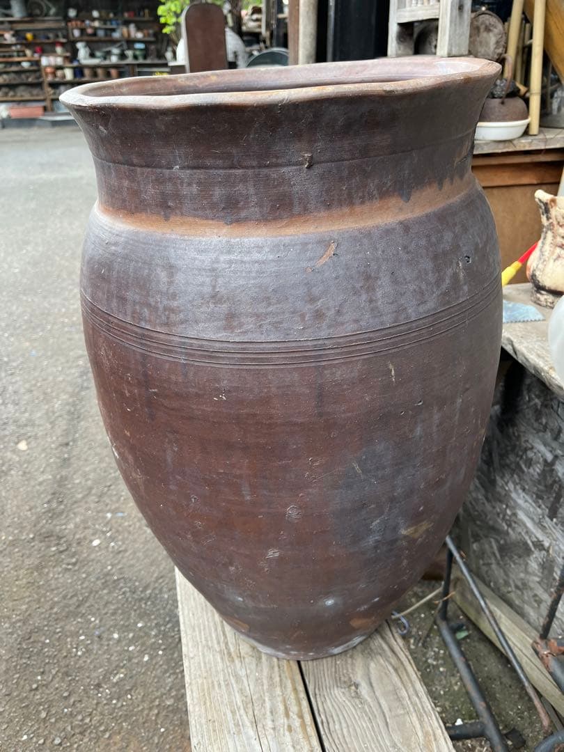 古備前大壺、古備前瓶、瓶、江戸時代、安政、備前焼大きな瓶、傘立て、花瓶、