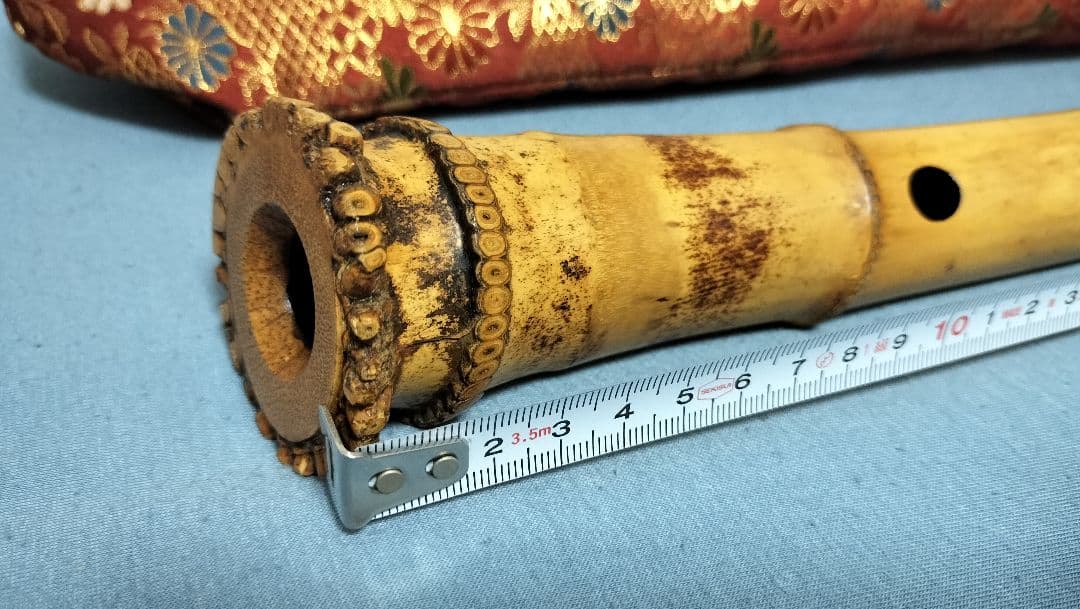 尺八 本体 竹製 約50cm 4穴 専用袋付き