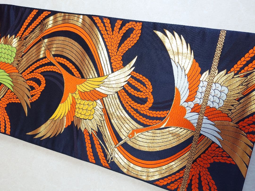 七五三　袋帯　全通柄　鶴柄