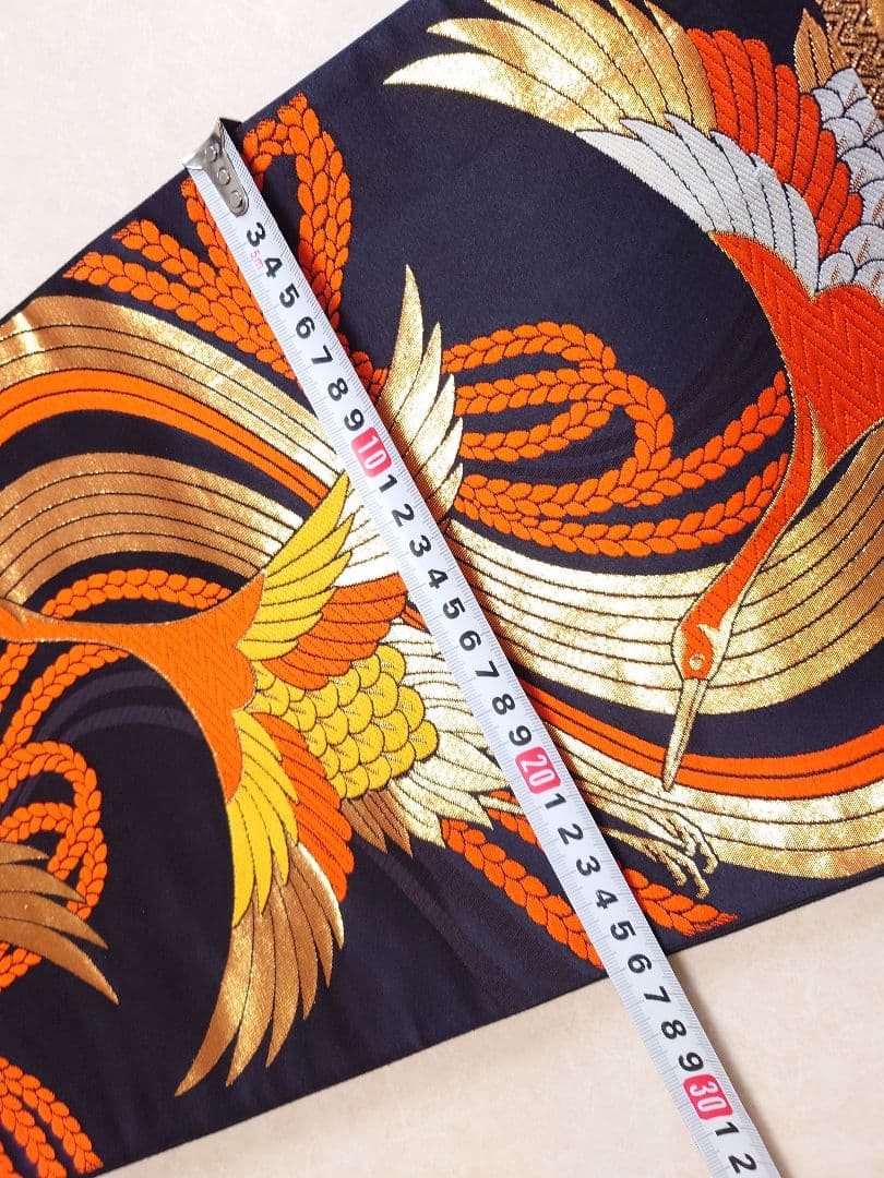 七五三　袋帯　全通柄　鶴柄