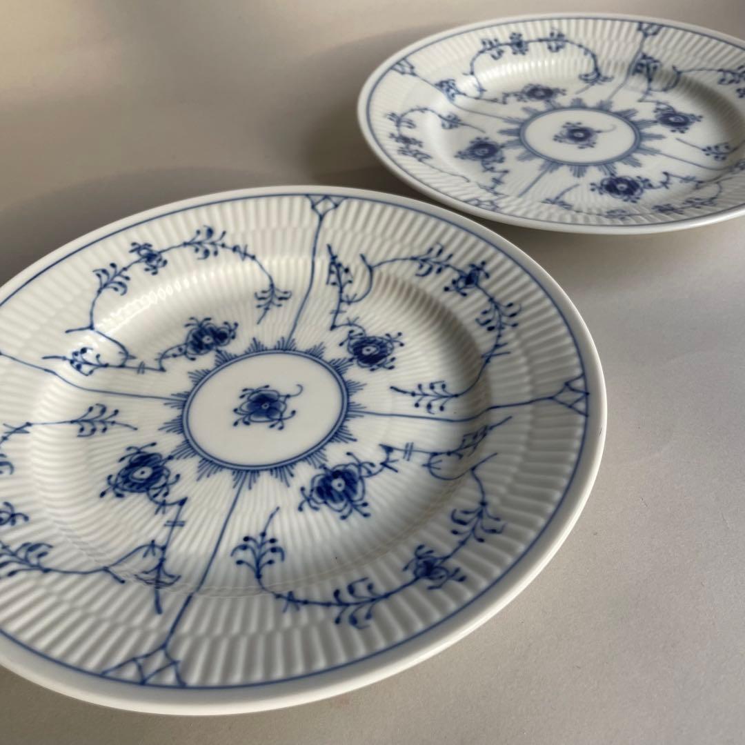 ロイヤルコペンハーゲン ブルーフルーテッド プレイン プレート 19.5 2枚