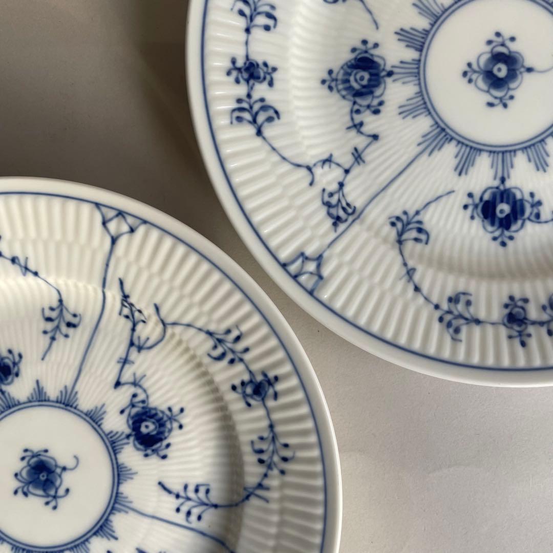 ロイヤルコペンハーゲン ブルーフルーテッド プレイン プレート 19.5 2枚