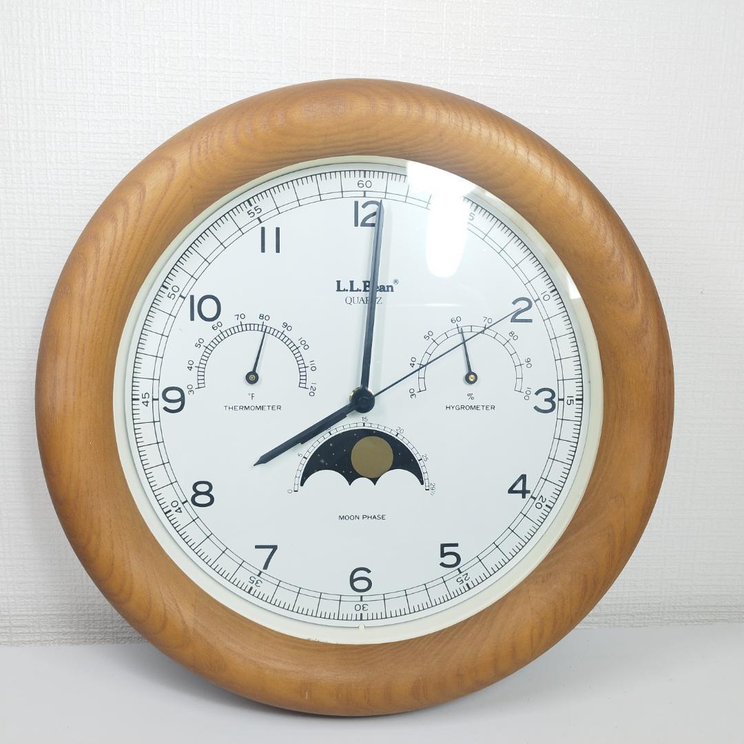 LLbean 壁掛け 時計 ウェザーステーション アンティーク ムーン h4IB