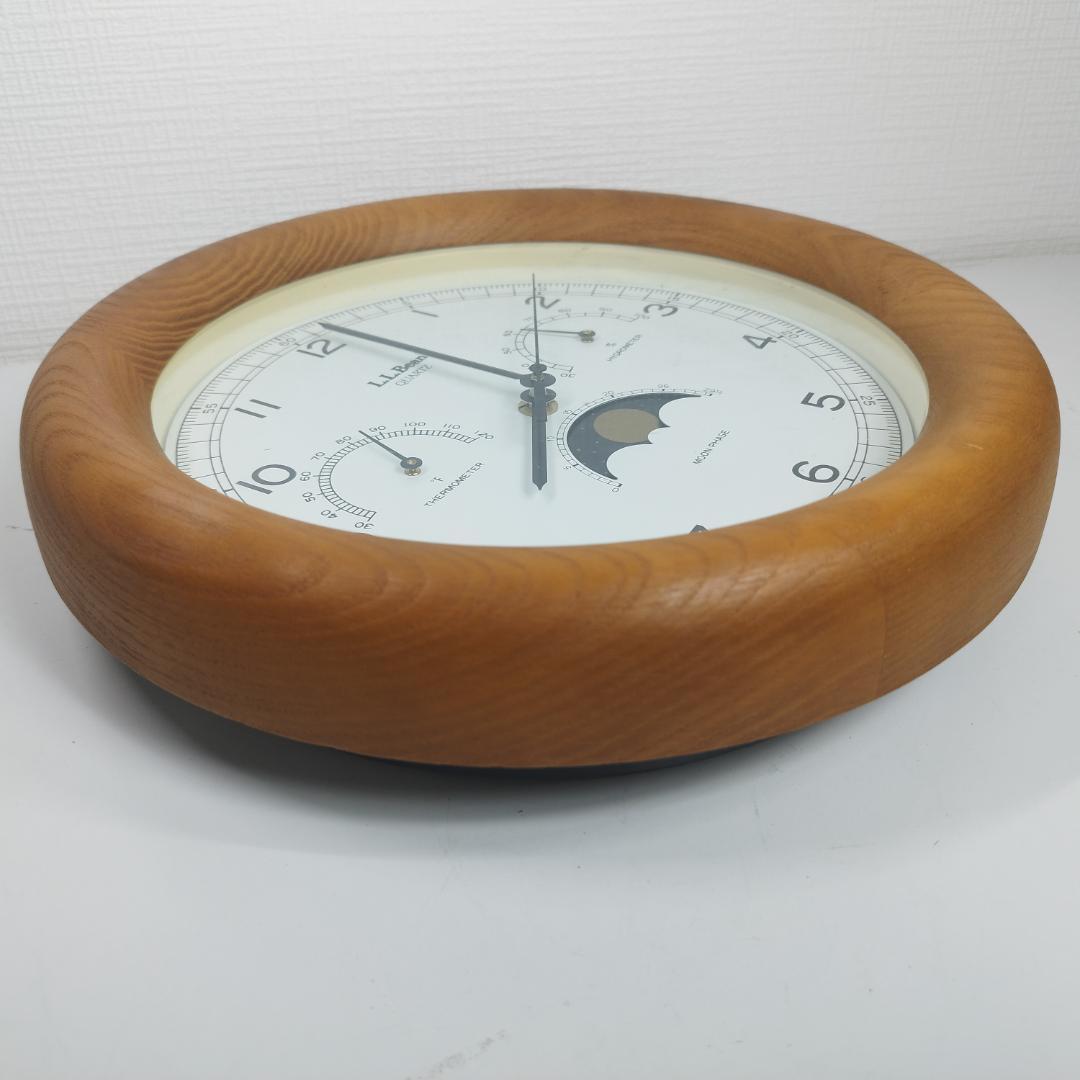 LLbean 壁掛け 時計 ウェザーステーション アンティーク ムーン h4IB