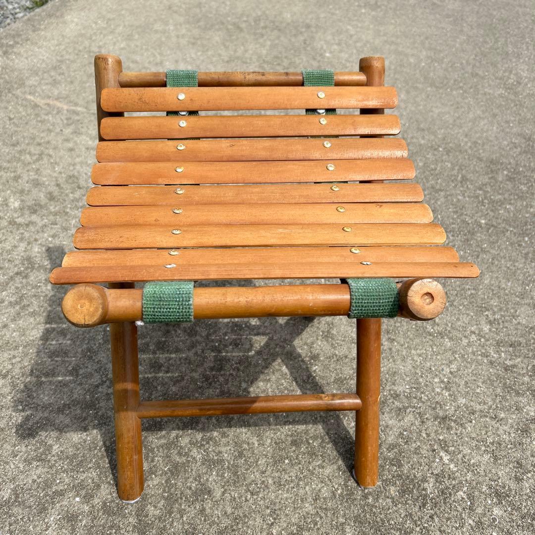 折りたたみ木製スツール　古道具　ビンテージ　椅子　チェア　いす　折り畳み