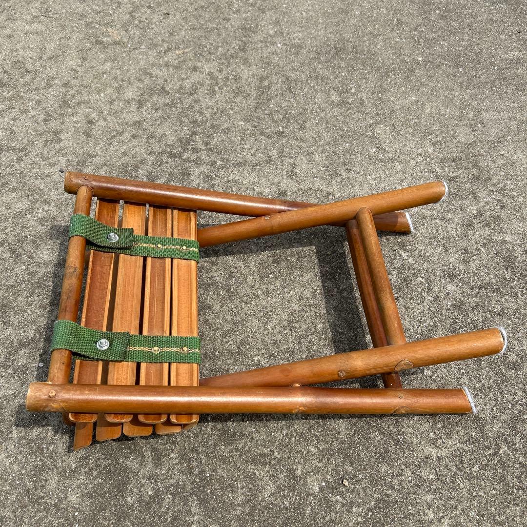 折りたたみ木製スツール　古道具　ビンテージ　椅子　チェア　いす　折り畳み