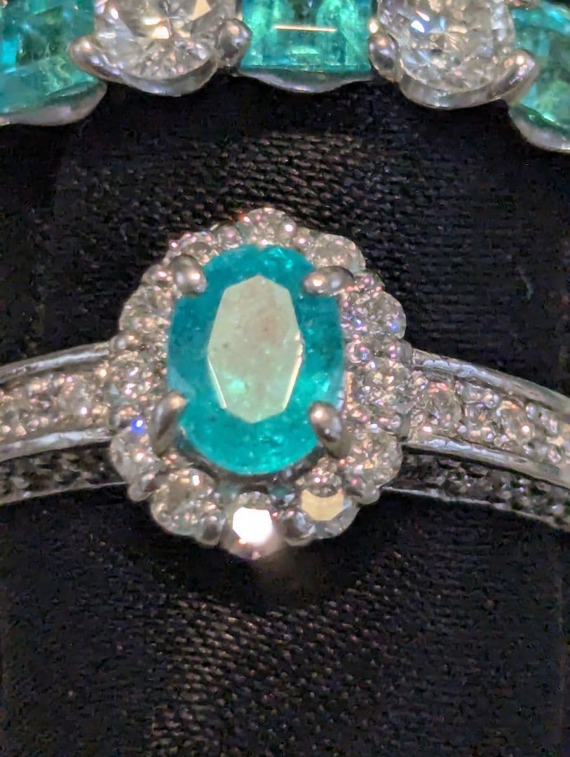 ブラジル産パライバトルマリン　0.52ct　PT900リング 鑑別書中宝とGIA