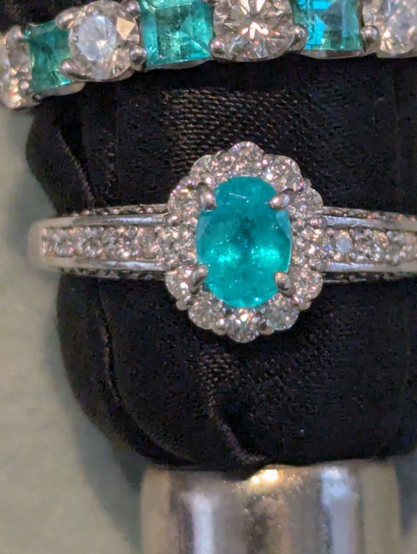 ブラジル産パライバトルマリン　0.52ct　PT900リング 鑑別書中宝とGIA