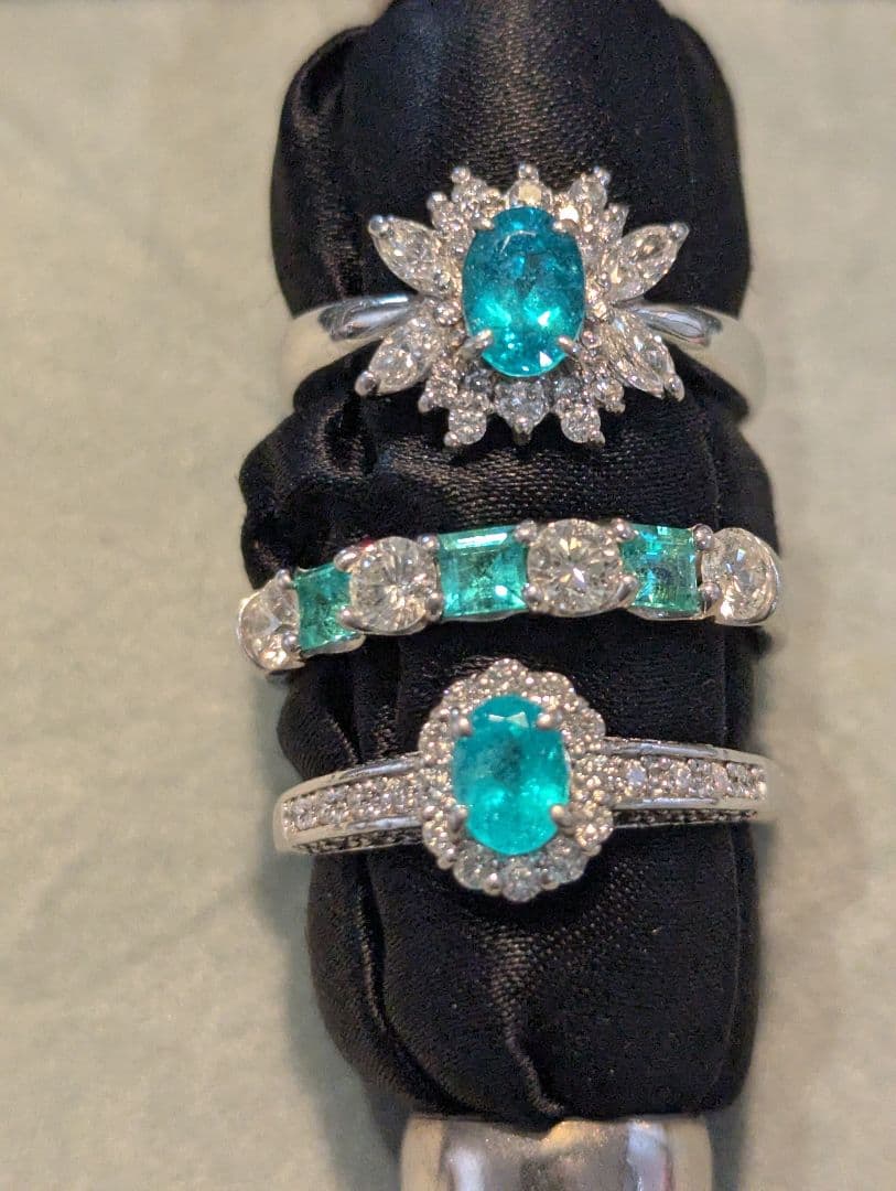 ブラジル産パライバトルマリン　0.52ct　PT900リング 鑑別書中宝とGIA