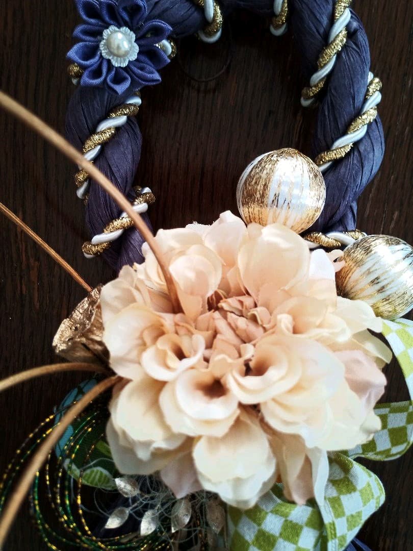 ハンドメイド　リース　しめ縄お正月飾り