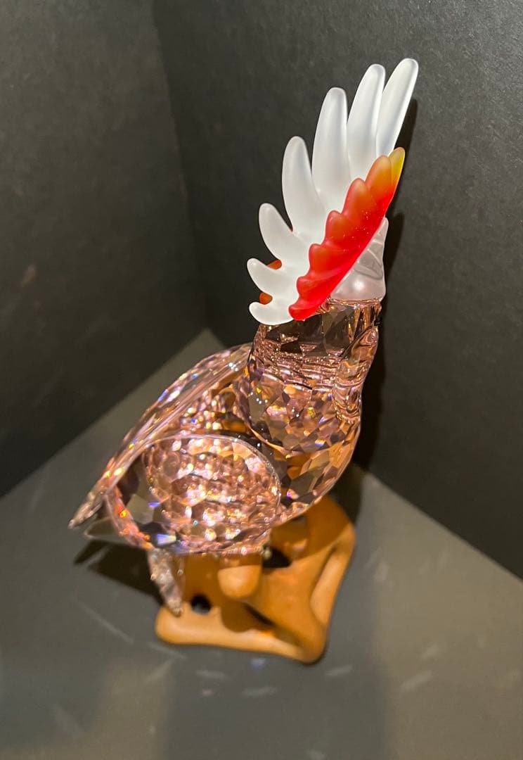 t*m様 スワロフスキー インコ ピンク クリスタル オブジェ