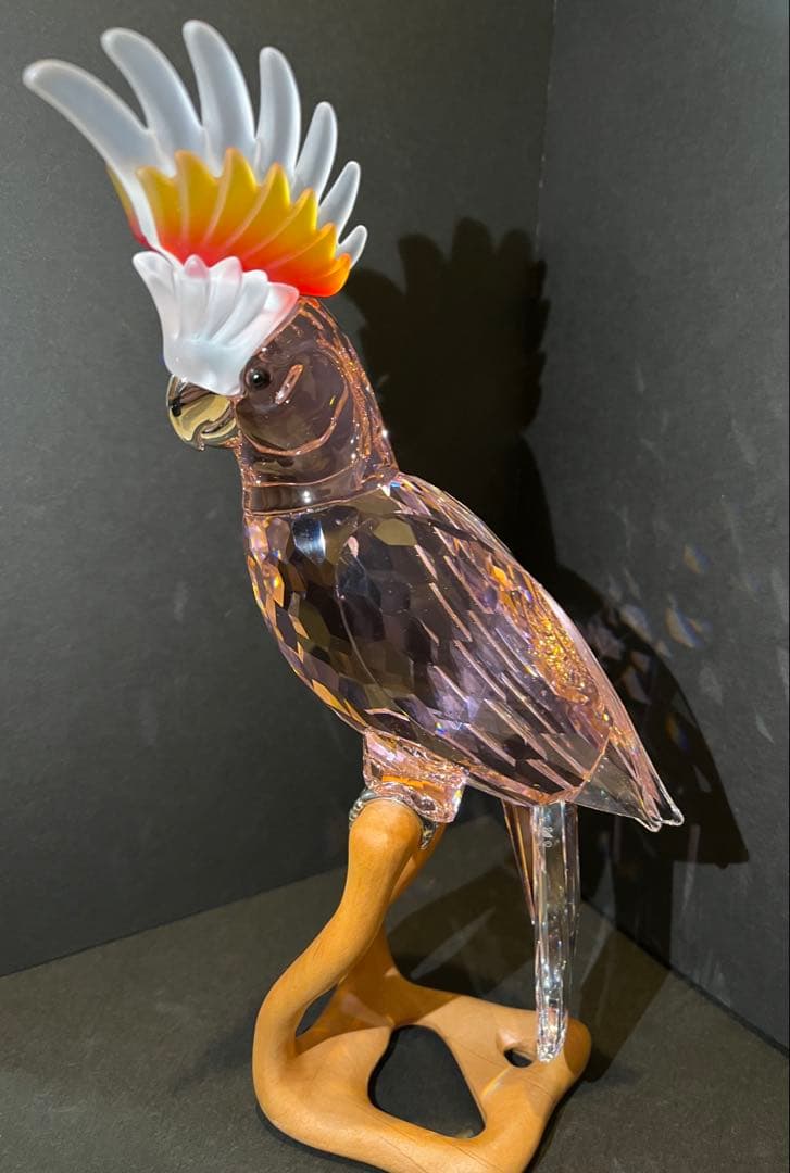 t*m様 スワロフスキー インコ ピンク クリスタル オブジェ