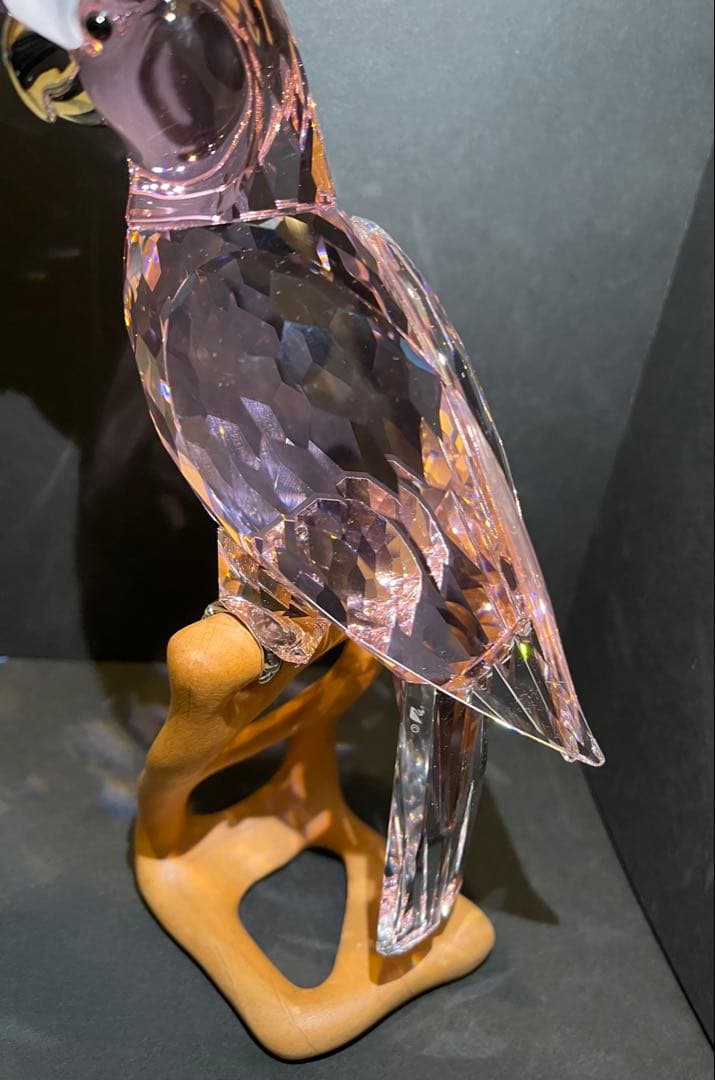 t*m様 スワロフスキー インコ ピンク クリスタル オブジェ