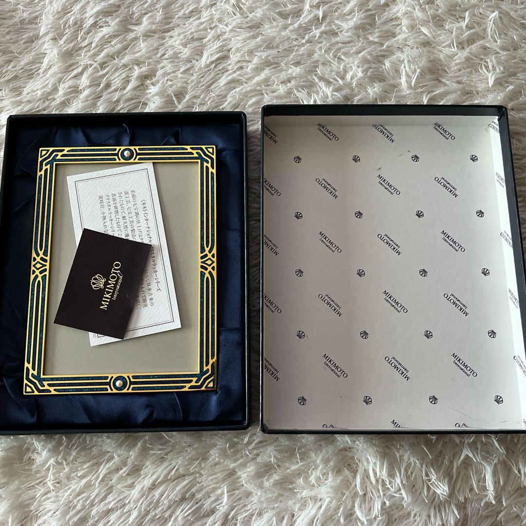 未使用】パール 2粒 クリスタルラッカー フォトフレーム オールド ミキモト