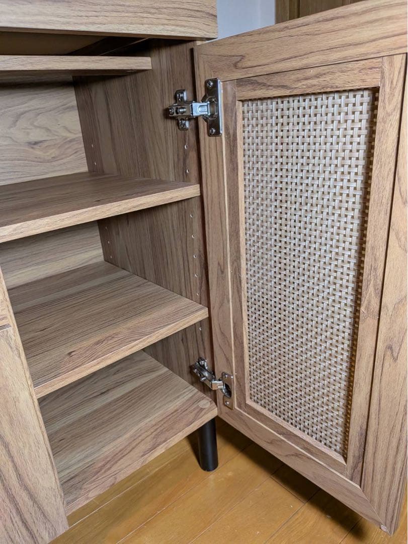 ■送料込■VENTOTA ラタンロータイプキッチンカウンターキッチン収納棚 木製