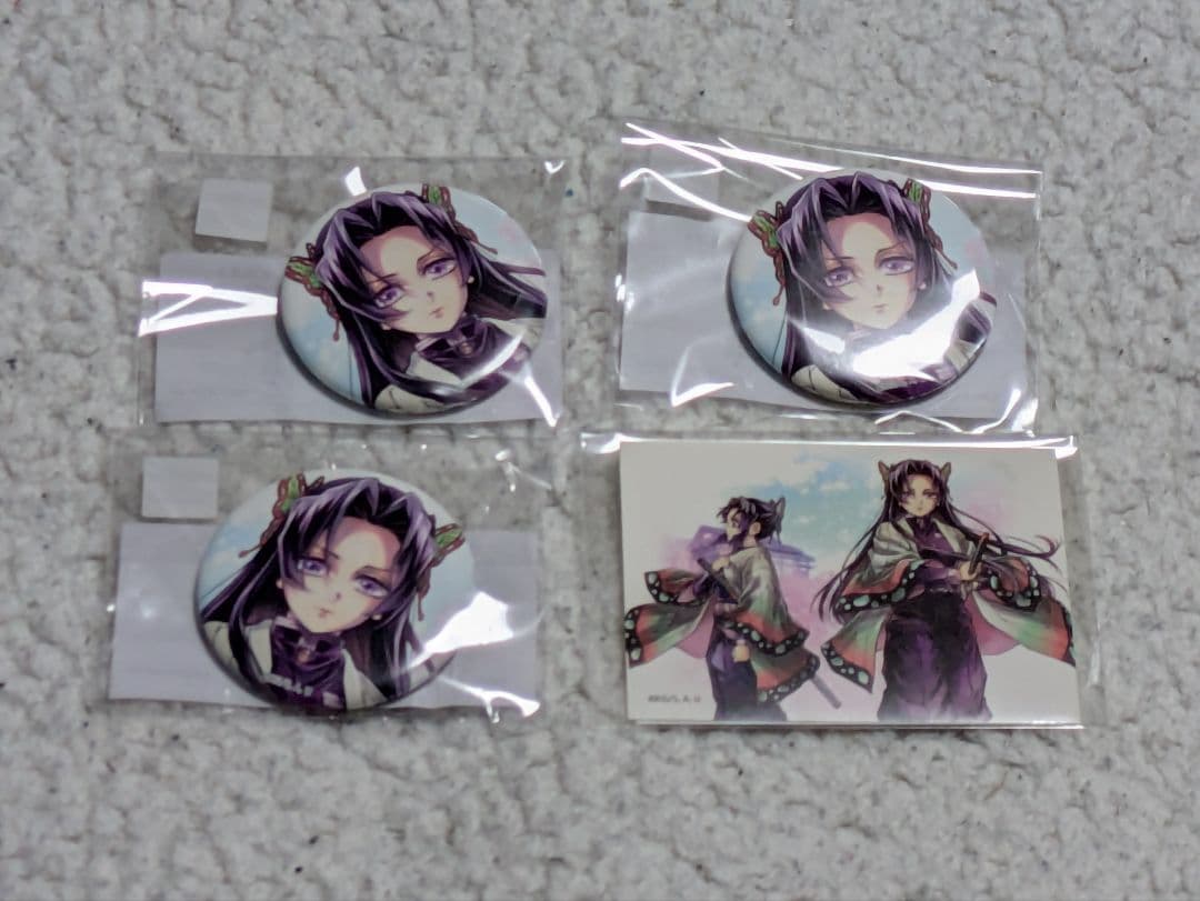 鬼滅 繋ぐ WEBSHOPくじ しのぶとカナエ 缶バッジ＆ステッカーセット