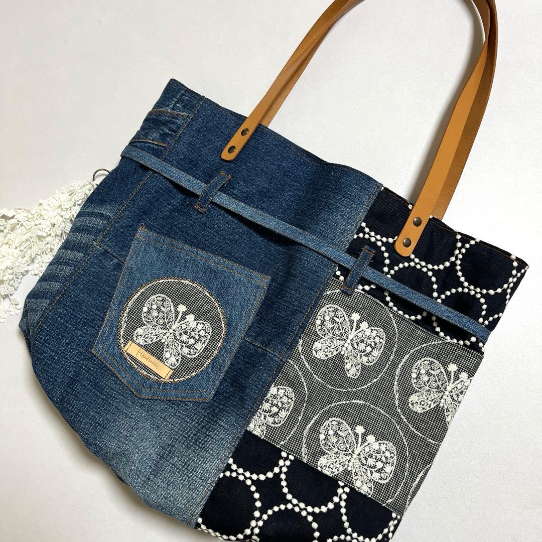 ミナペルホネン Poco bag 《タンバリン&フォレストwingリメイクデニム