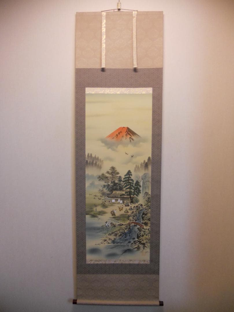 掛け軸 今井月庵 開運十全図 七福神 絹本 希少 軸装 茶道具 掛軸 美品 です