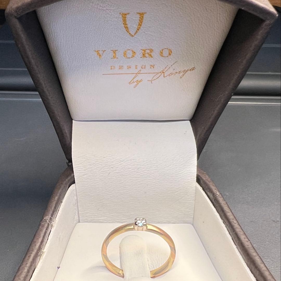 新品未使用日本未発売 14K 木目金インスパイア 0.11ct ラボダイヤモンド