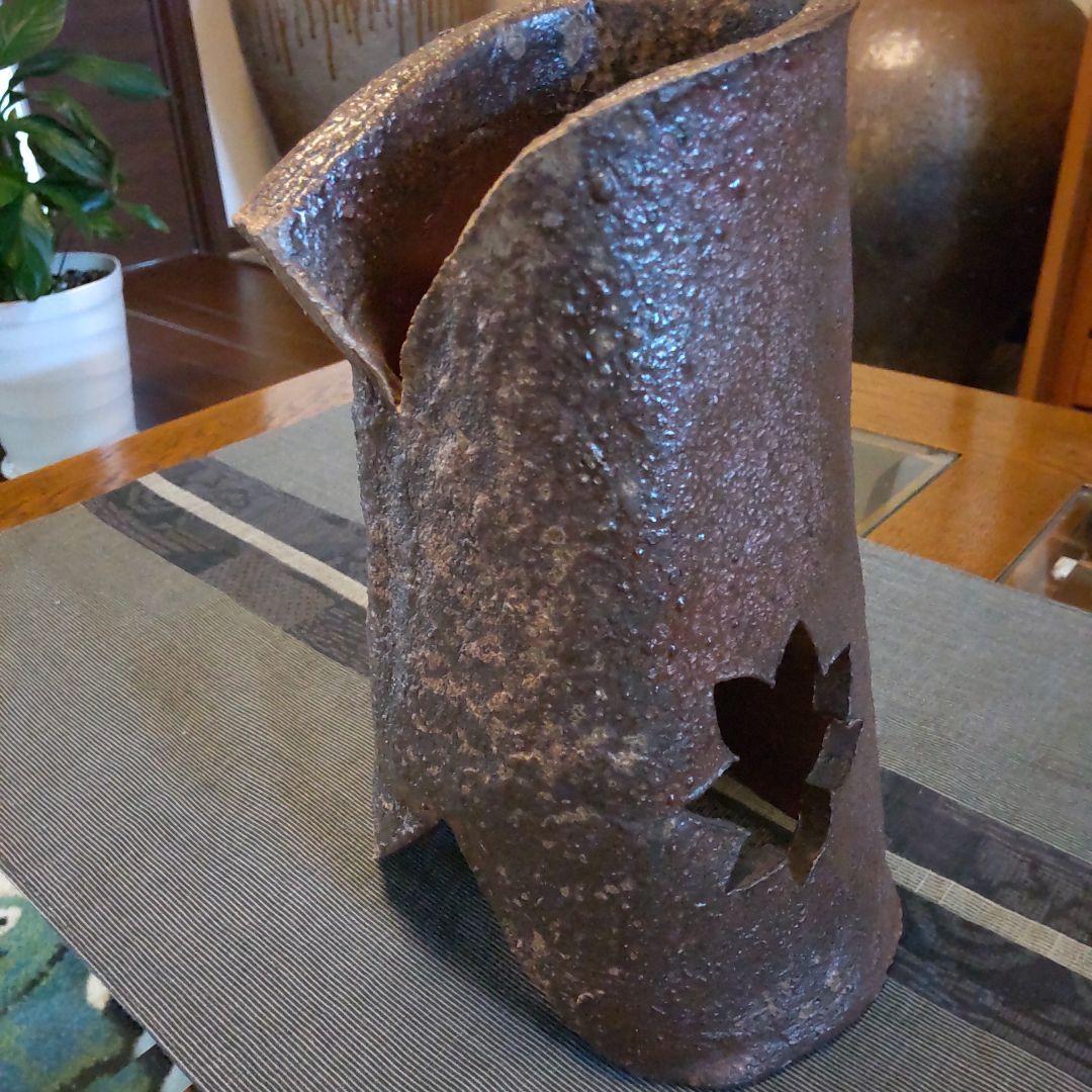 秋の灯り　備前焼　ライト付き