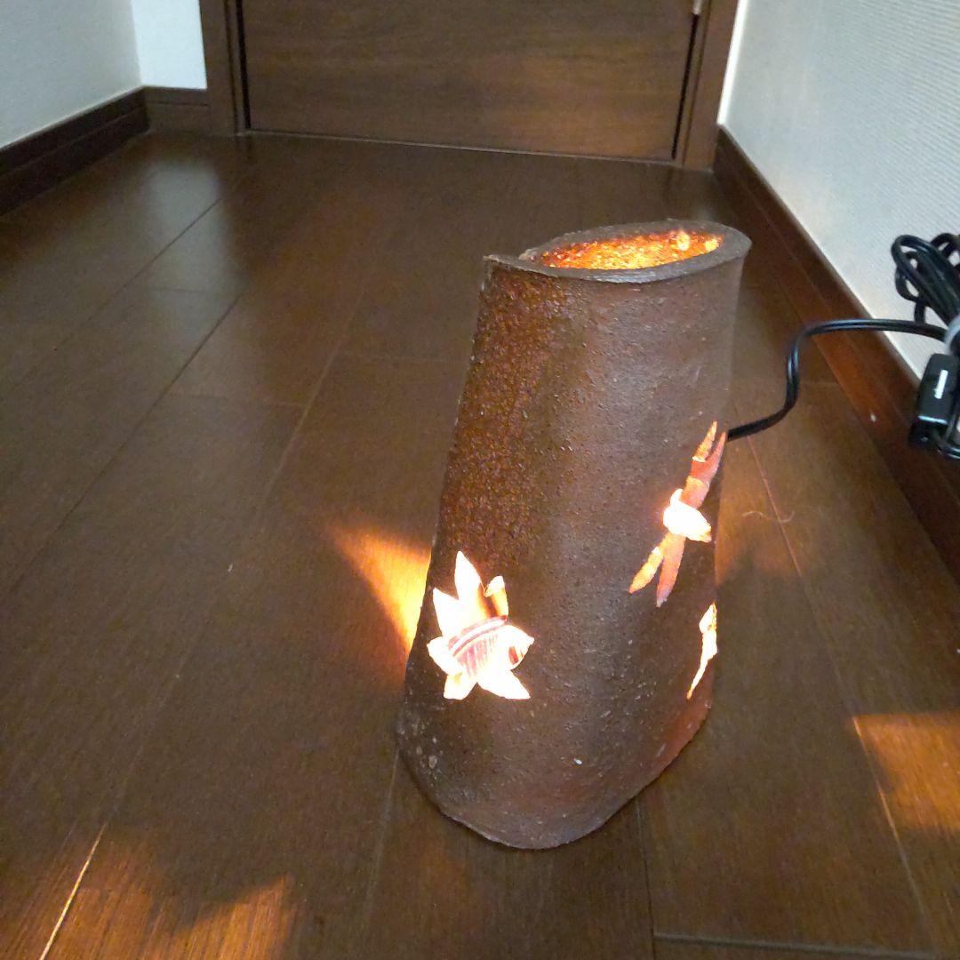 秋の灯り　備前焼　ライト付き