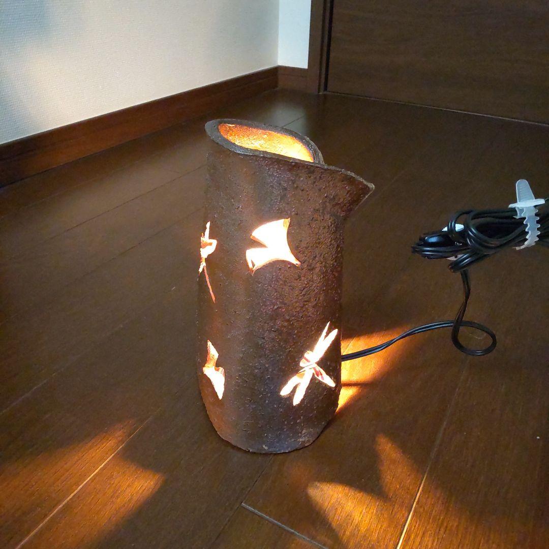 秋の灯り　備前焼　ライト付き