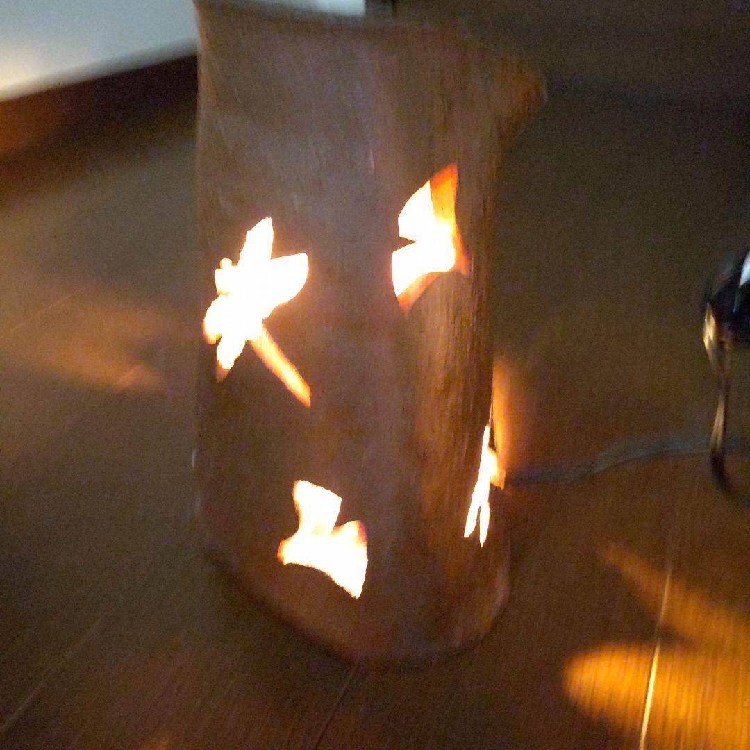 秋の灯り　備前焼　ライト付き