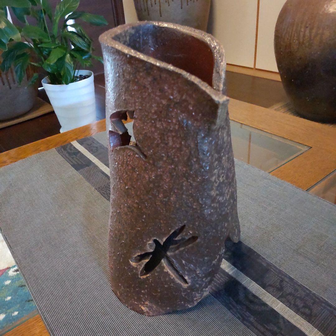 秋の灯り　備前焼　ライト付き