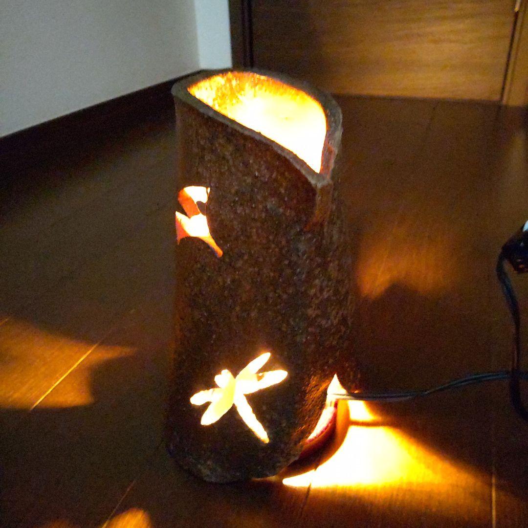 秋の灯り　備前焼　ライト付き