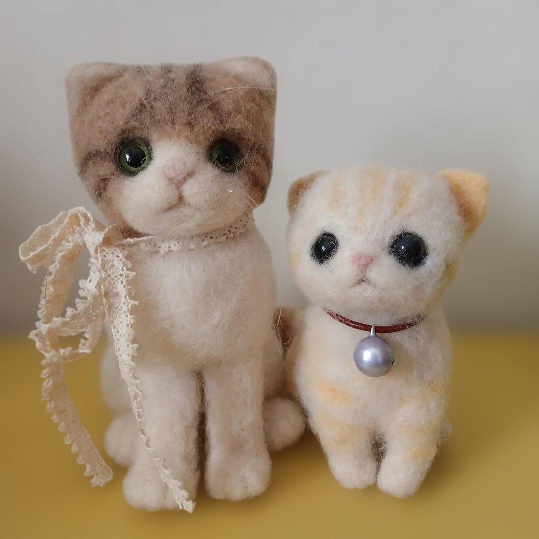 作家様　羊毛フェルト　猫のぬいぐるみ　セット品