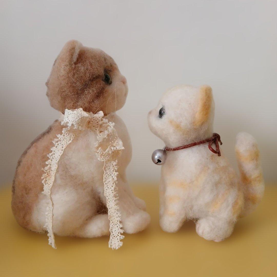 作家様　羊毛フェルト　猫のぬいぐるみ　セット品