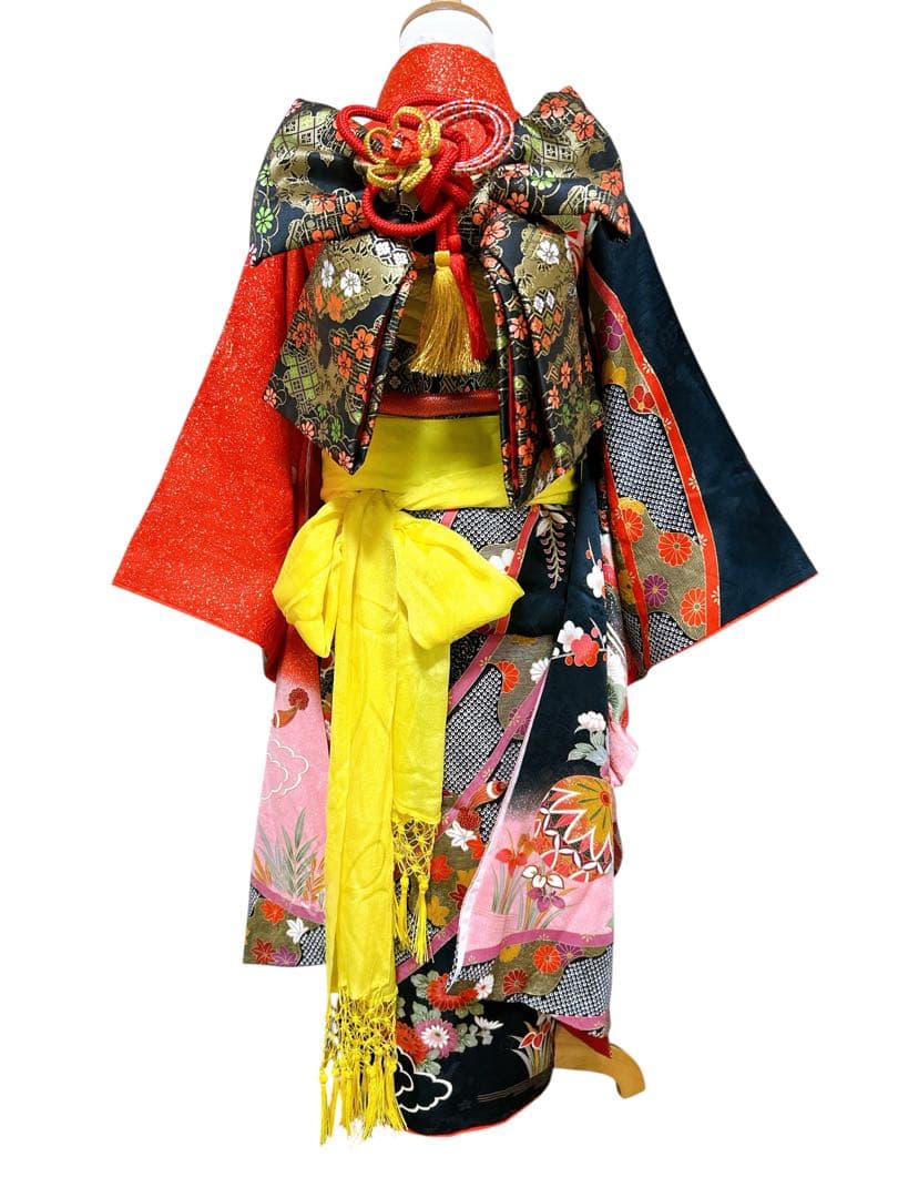 上品なお着物セット♡七五三　7歳　女の子　フルセット　一式　赤　黒