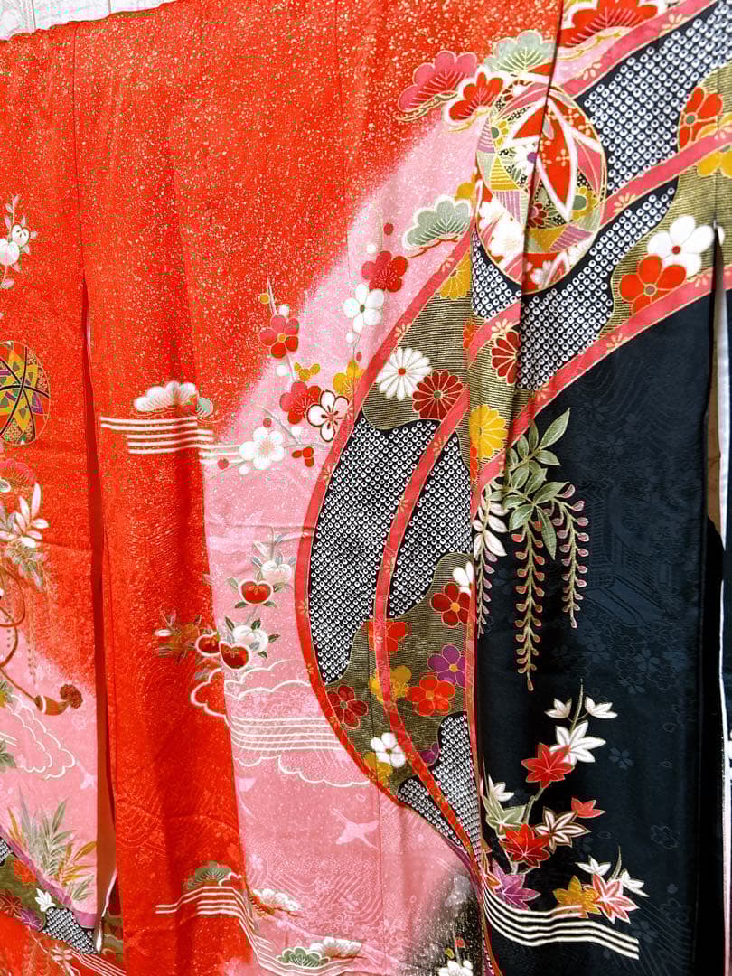 上品なお着物セット♡七五三　7歳　女の子　フルセット　一式　赤　黒