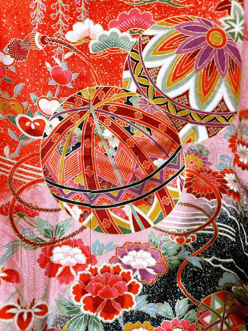 上品なお着物セット♡七五三　7歳　女の子　フルセット　一式　赤　黒