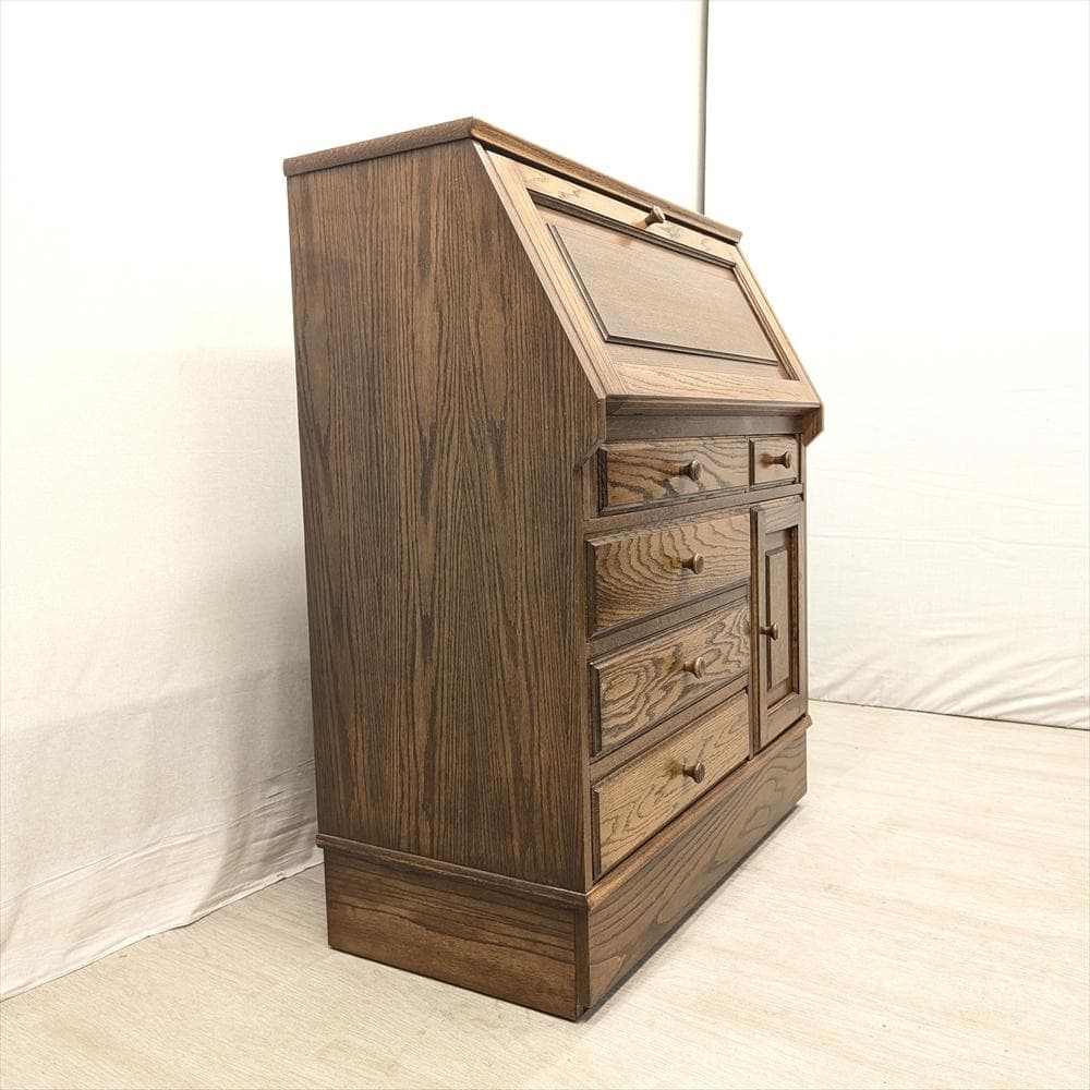 キャピック　ナラ　ライティングデスク　ライティングビューロー　鏡台　机　デスク