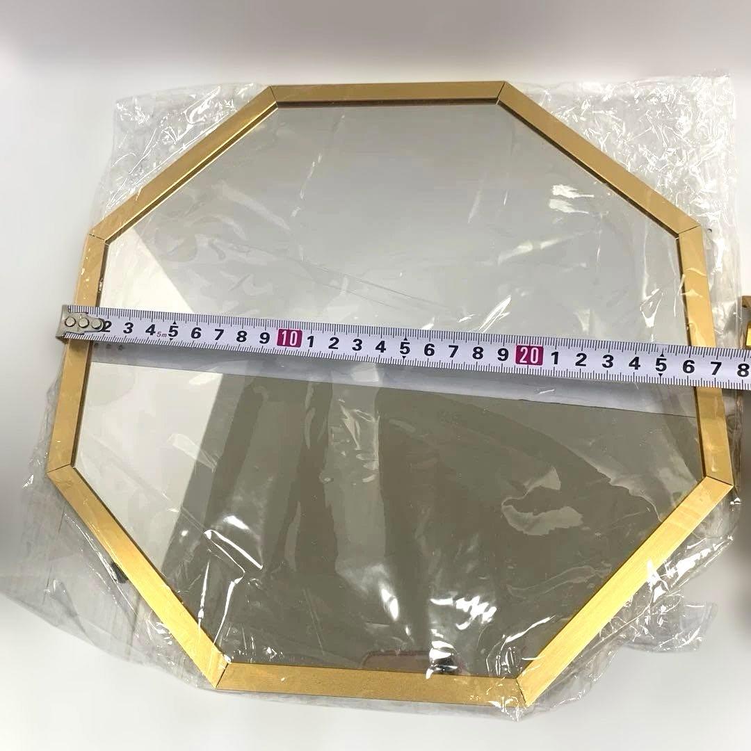 風水　開運　八角形ゴールドミラー 約28cm