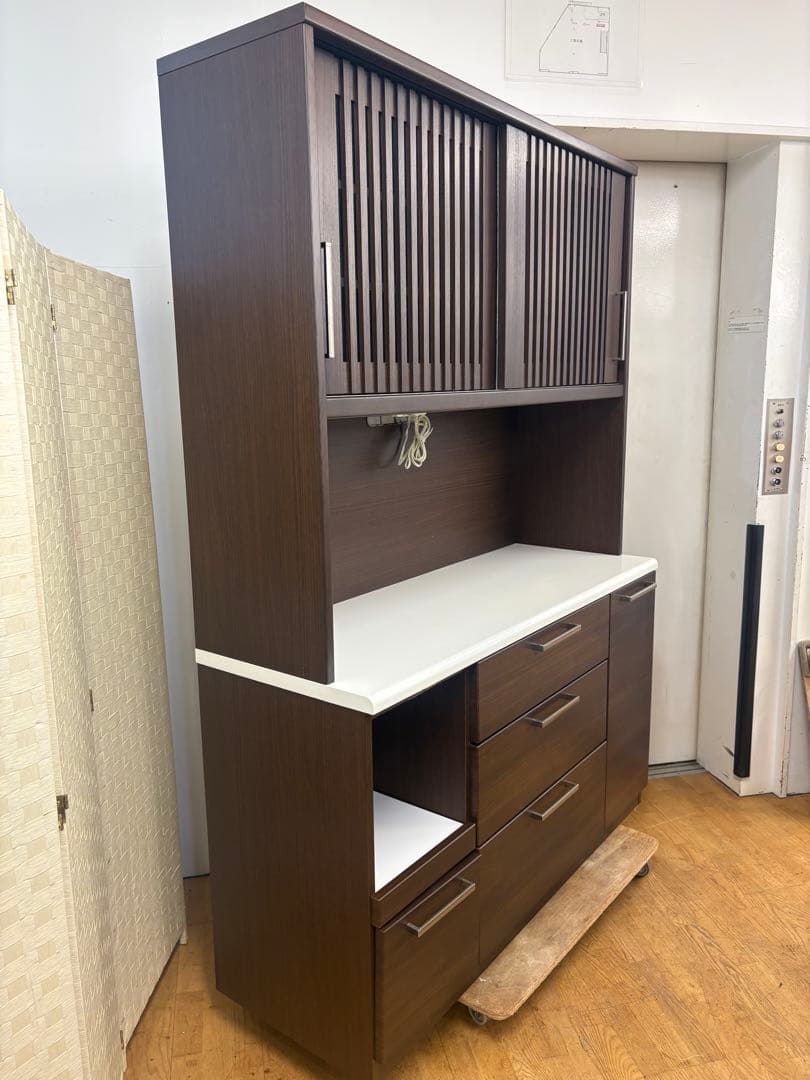 M043 レンジボード 食器棚 カップボード　上下分割可能！　幅1400mm