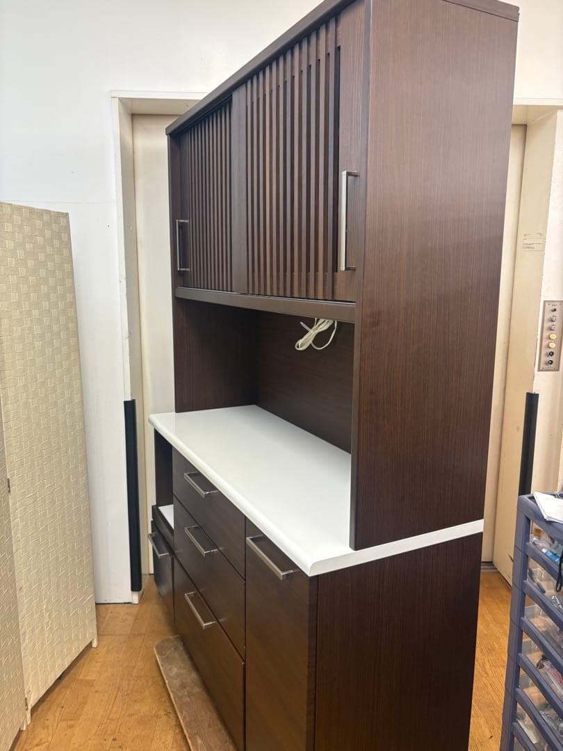 M043 レンジボード 食器棚 カップボード　上下分割可能！　幅1400mm