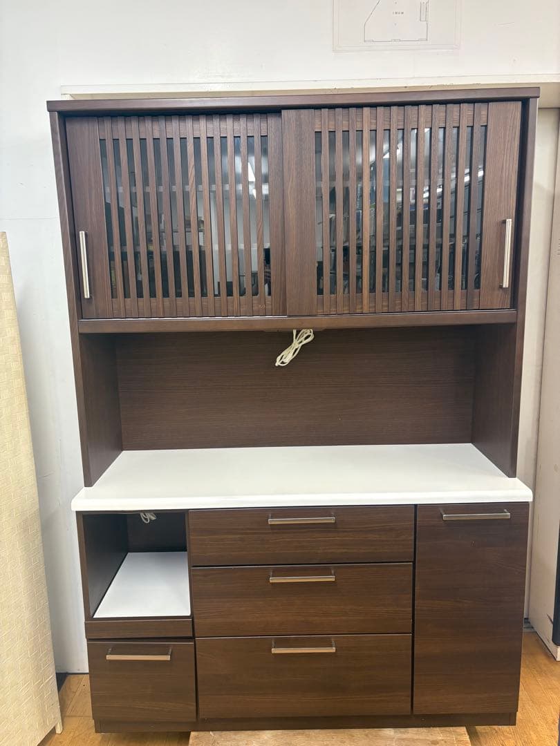 M043 レンジボード 食器棚 カップボード　上下分割可能！　幅1400mm