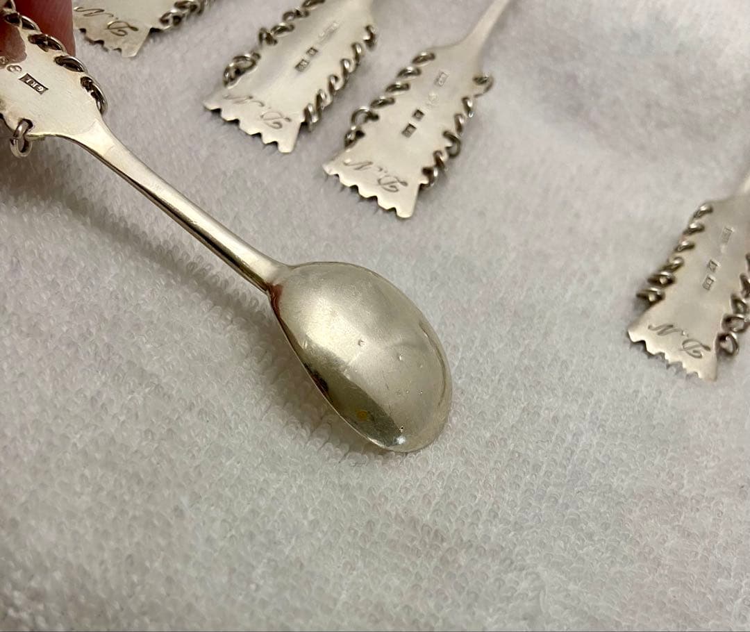 スウェーデン製 ハンドメイド シルバー スプーン 6本セット（2セット×3絵柄）